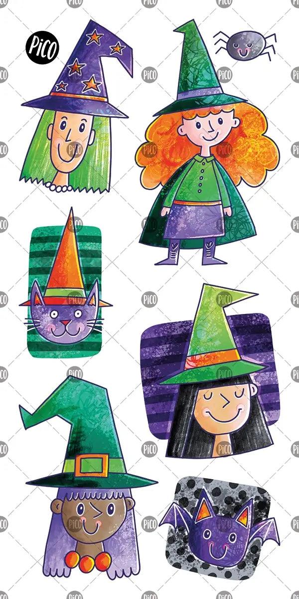 Tatouages temporaires de gentilles sorcières pour Halloween