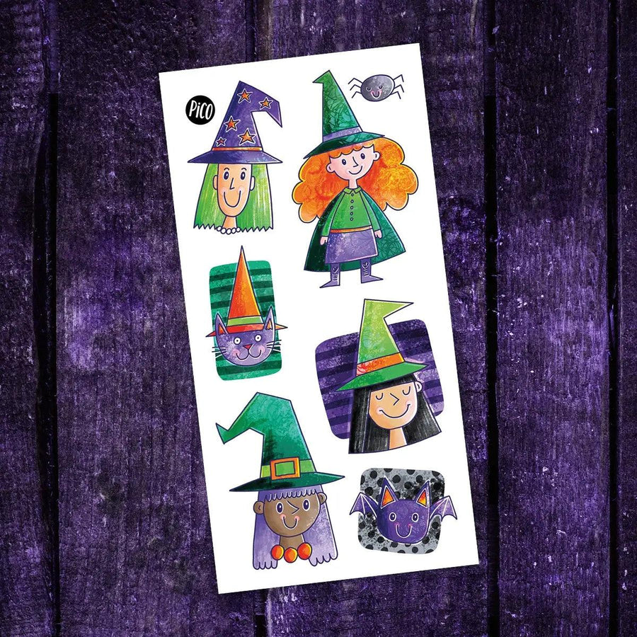 Tatouages temporaires de gentilles sorcières pour Halloween