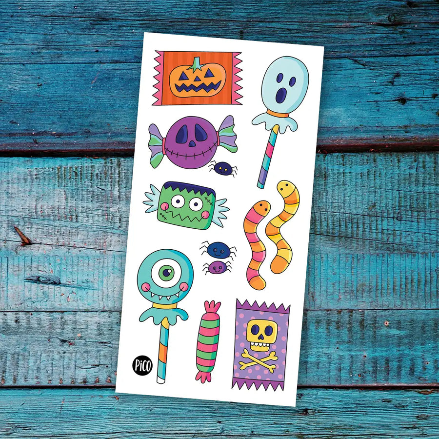 Tatouage temporaire bonbons d’Halloween - Halloween Candy Temporary Tattoo | PiCO Tatoo