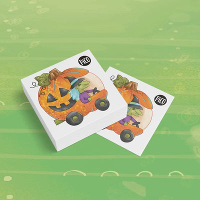 Tatouages temporaires en vrac Citrouille d'Halloween par PiCO Tatouages temporaires. Design réalisé au Québec. / Halloween pumpkin  Bulk temporary tattoos by PiCO Temporary Tattoos. Design made in Canada.