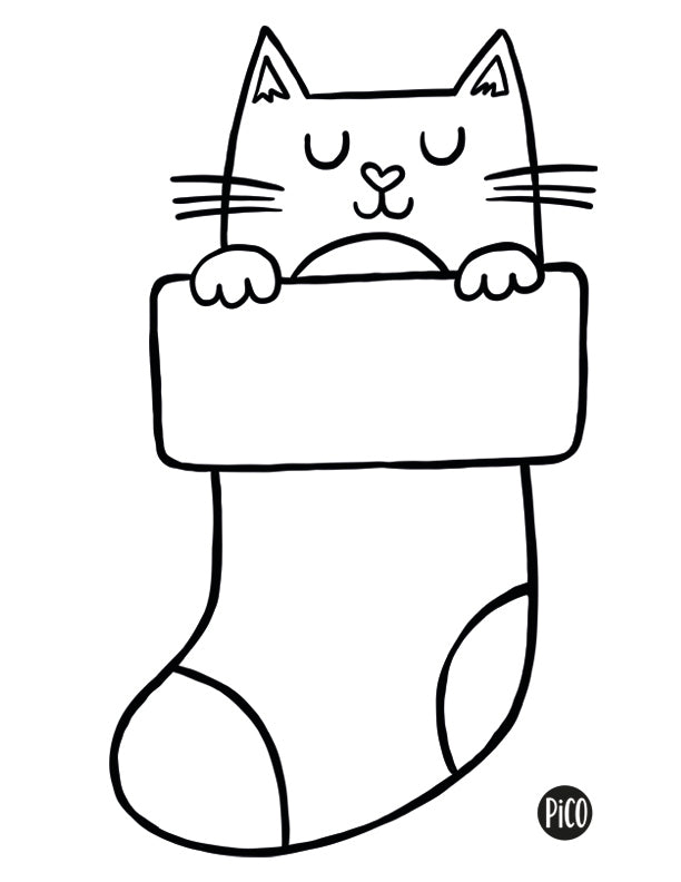 Coloriage gratuit - Le chat dans le bas