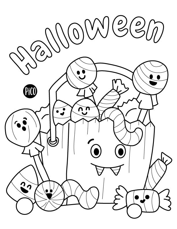 Free coloring - Halloween Candy