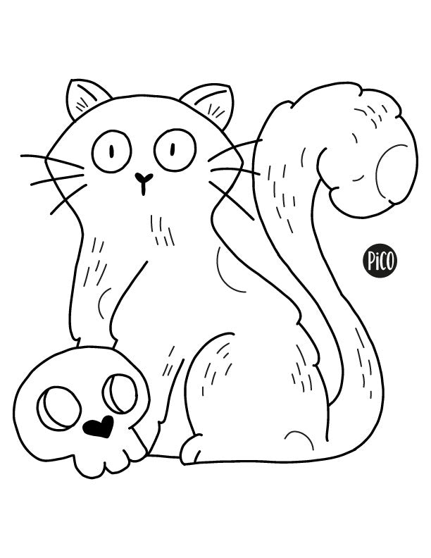Free coloring - The purple cat