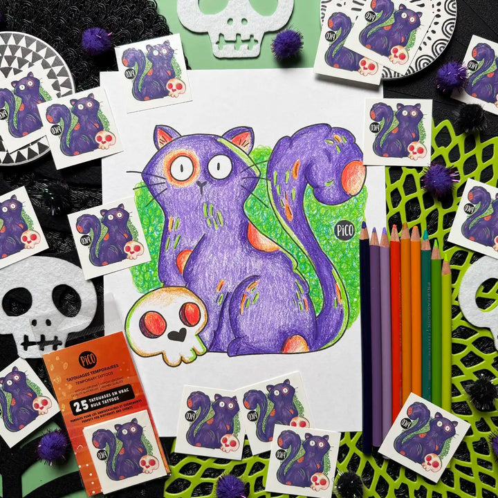 Free coloring - The purple cat