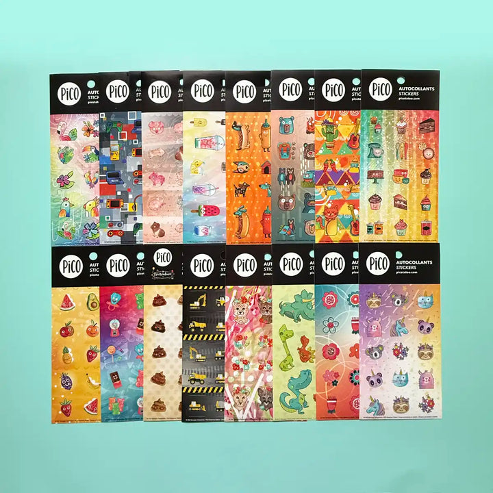 Lot autocollants surprise - 16 feuilles