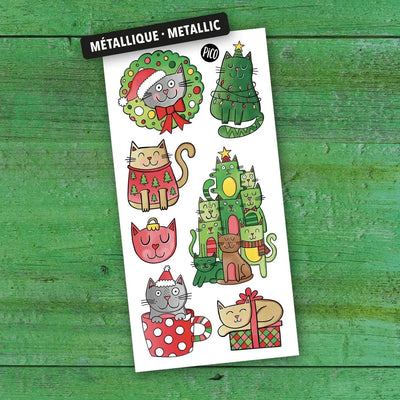 Les chats de Noël en tatouages temporaires