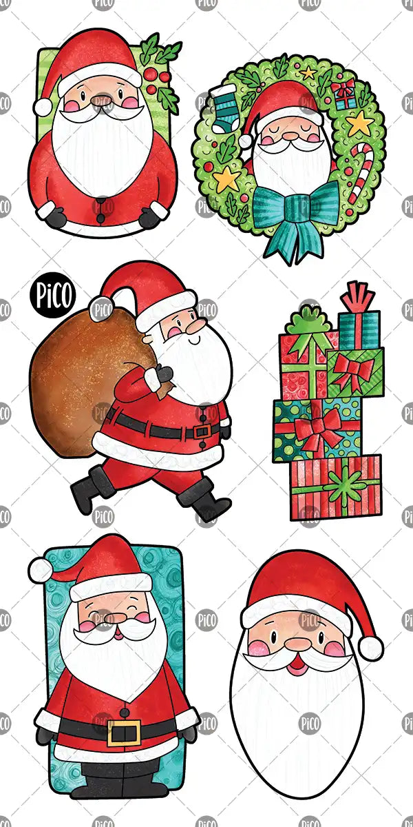 Tatouage temporaire du Père Noël pour enfants, design festif coloré, sécuritaire pour la peau.
Santa Claus temporary tattoo for kids, festive colorful design, skin-safe.