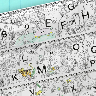 coloriage géant d'alphabet imprimé au québec par PiCO tatouages temporaires