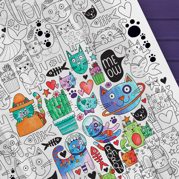 Giant Coloring Page - Kitties