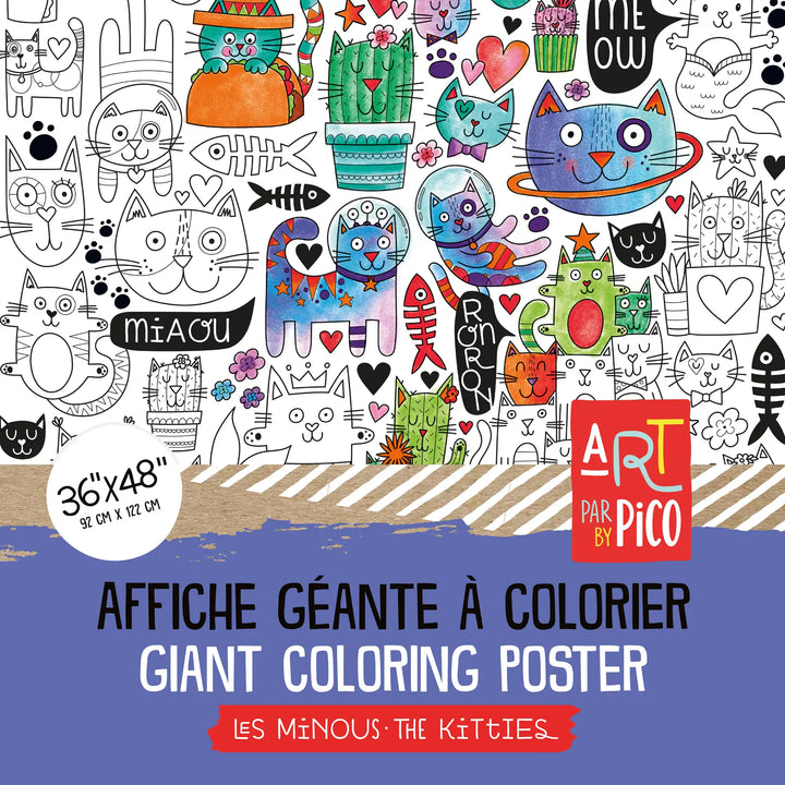 Giant Coloring Page - Kitties