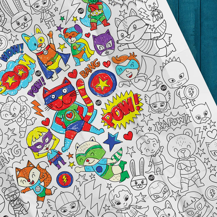 Giant Coloring Page - Superheroes