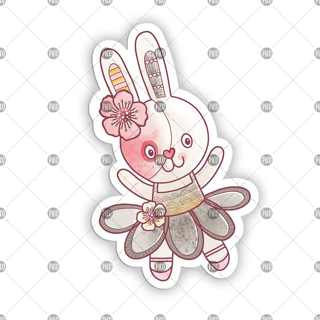 Autocollant en vinyle d'une ballerine en tutu rose sur la pointe des pieds 
Pink tutu ballerina vinyl sticker on tiptoe