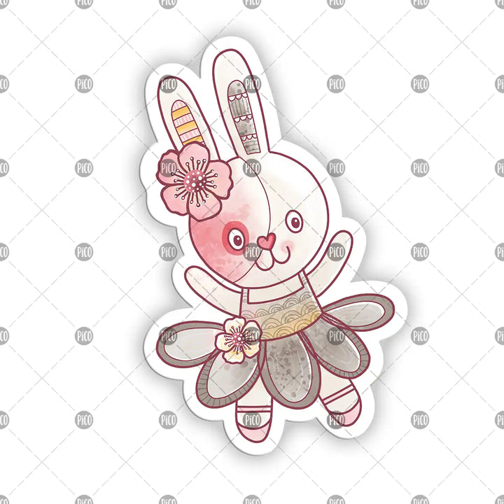 Autocollant en vinyle d'une ballerine en tutu rose sur la pointe des pieds 
Pink tutu ballerina vinyl sticker on tiptoe