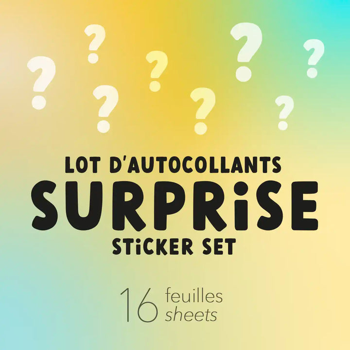 Lot autocollants surprise - 16 feuilles