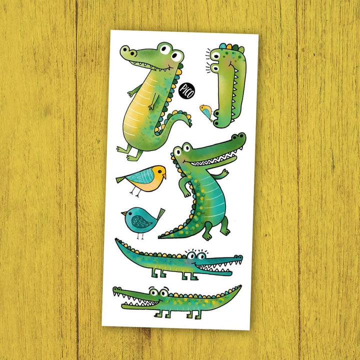 Ttouages temporaires pour enfants de crocodiles.