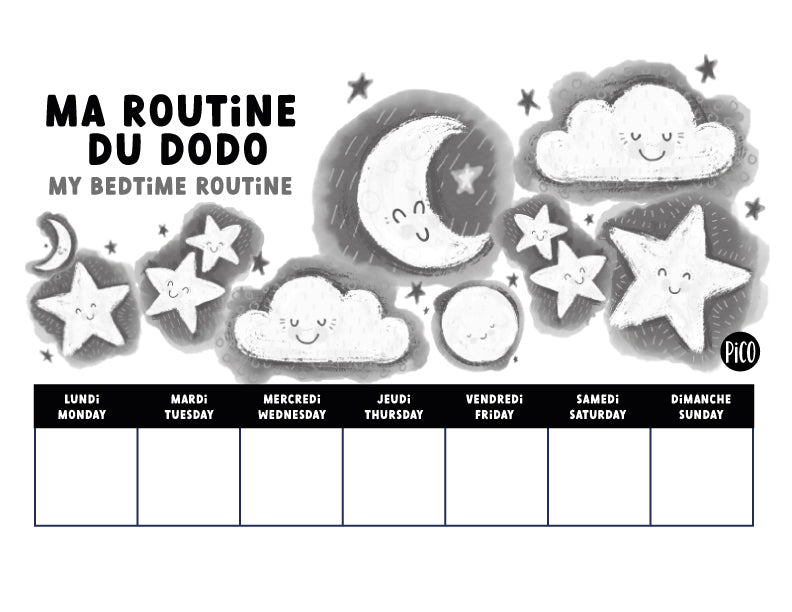 Coloriage gratuit - Ma routine du dodo