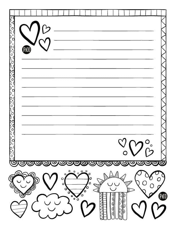 Coloring Pages Writing I Write a Letter Coloring Page - Free Printable | PiCO Tatoo