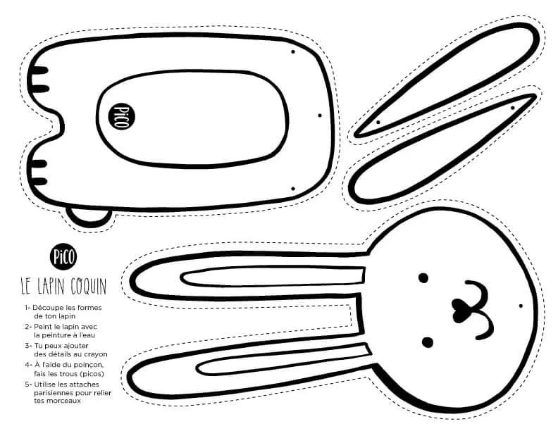 Coloriage gratuit - Le lapin Coloriage PiCO Tatoo