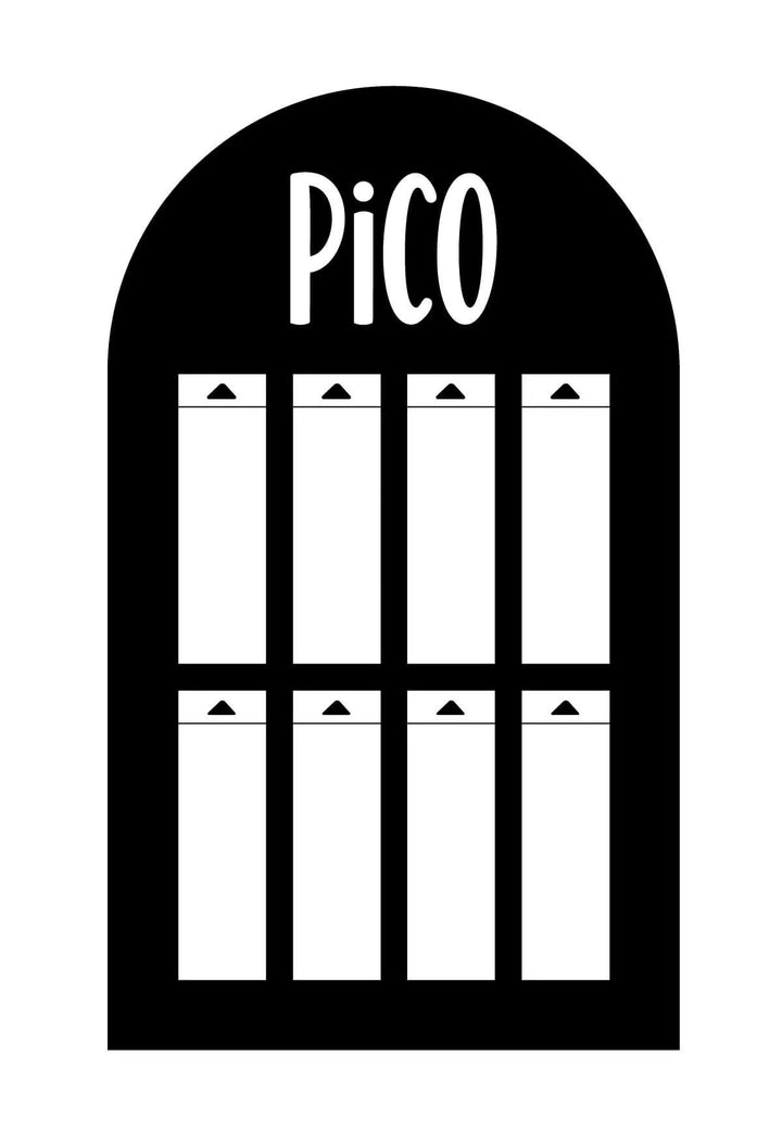 Présentoir en carton pour le comptoir des point de vente offert par PICO tatouages temporaires
