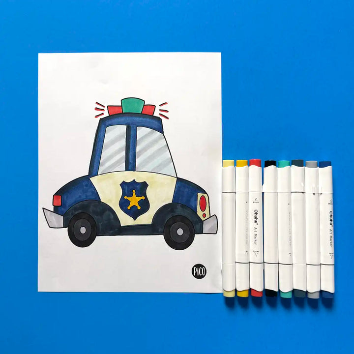 Coloriage gratuit voiture de Police par PiCO