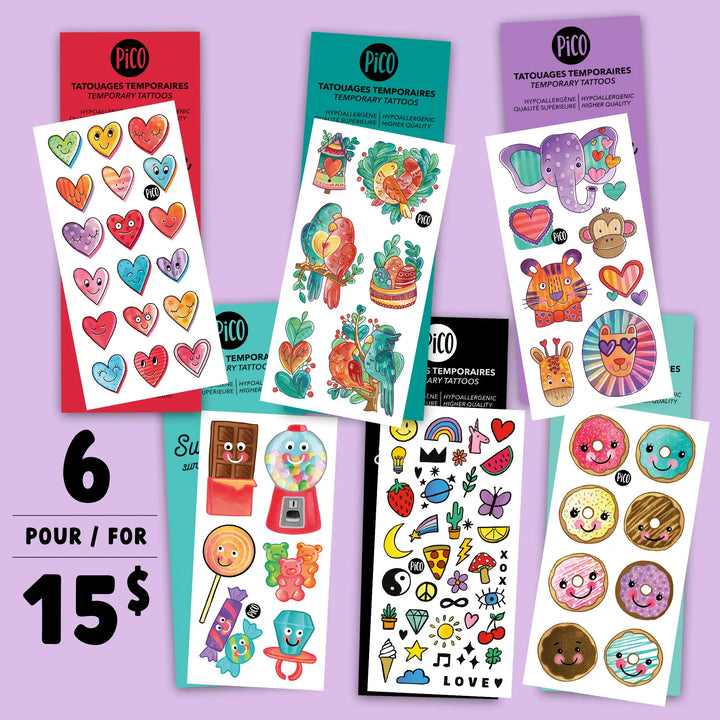 Promo fête de l'Amour -  Ensemble de 6 tatouages