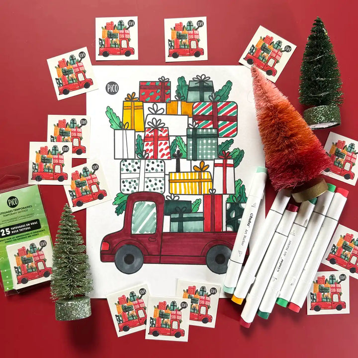 Coloriage gratuit - La livraison de Noël