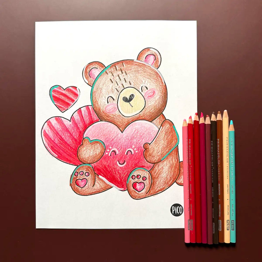 Coloriage ourson amoureux 