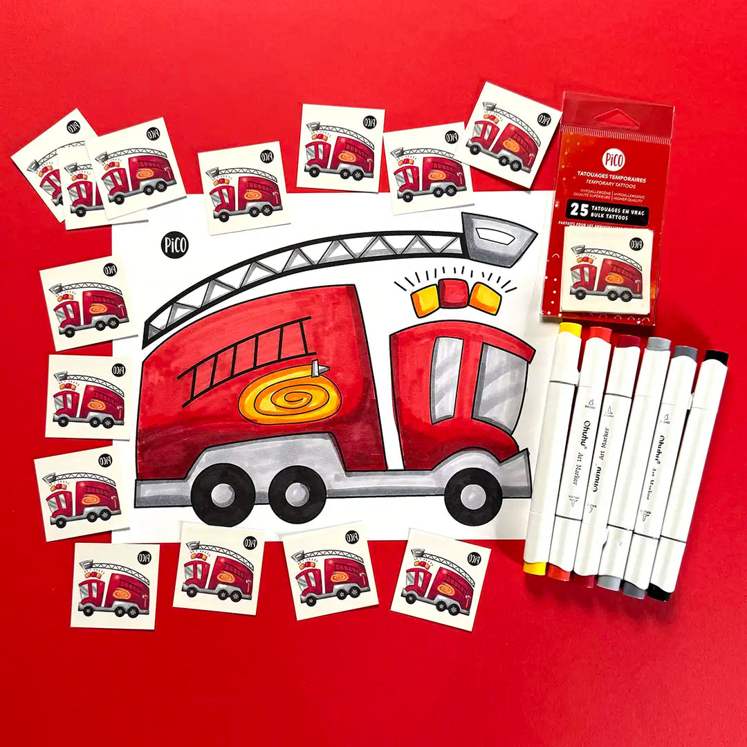 Free coloring page - The fire truck