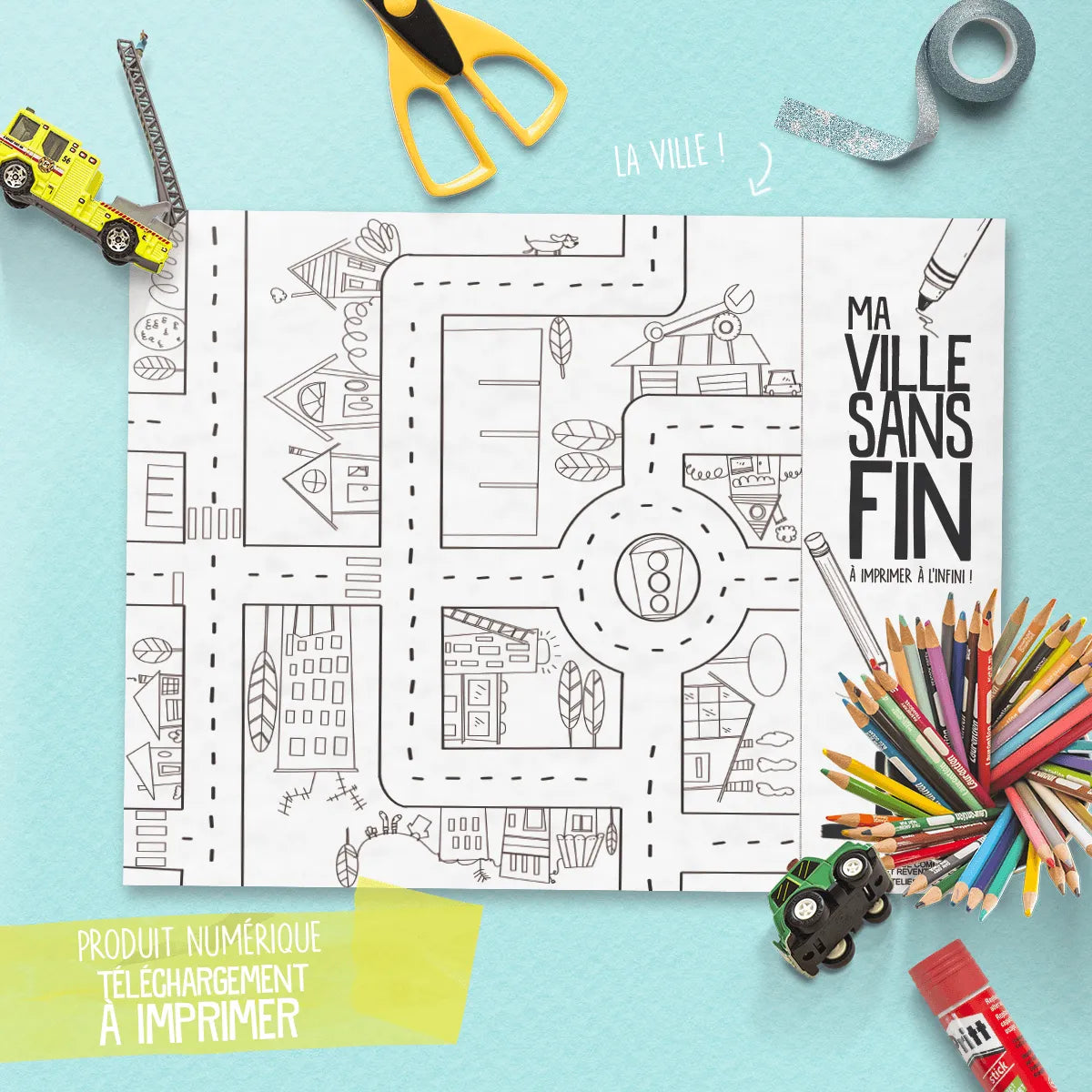 Downloadable City Coloring Pages - Urban Art | PiCO Tatoo