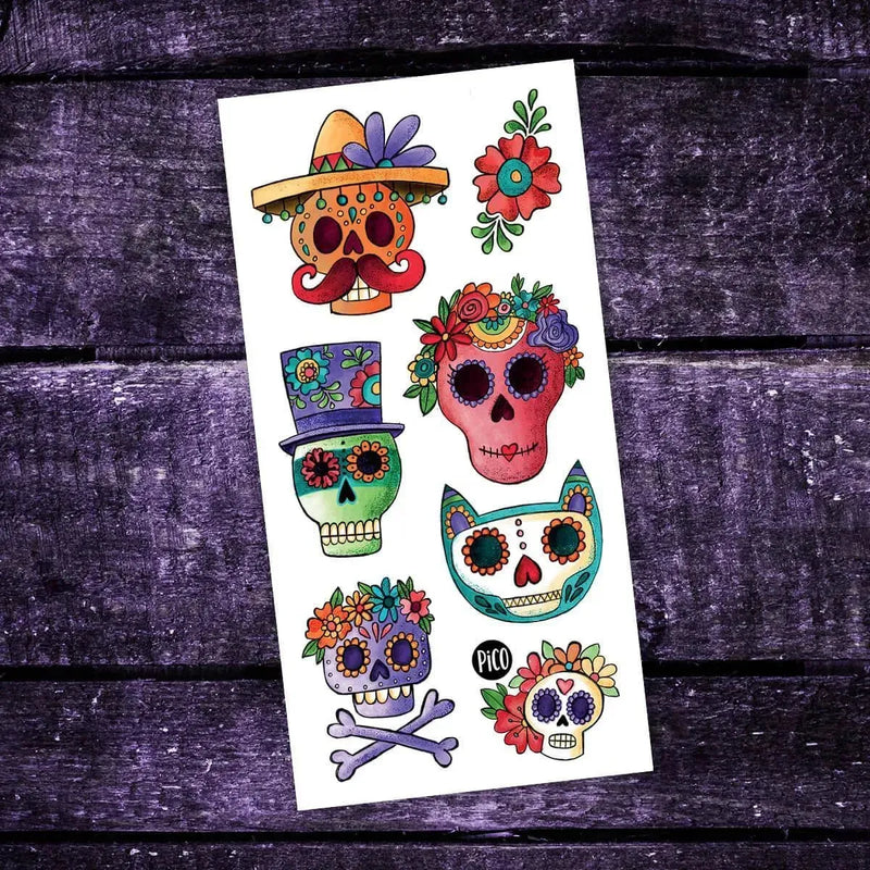 Tatouages temporaires PiCO de sugar skull calaveras