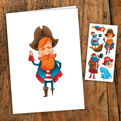 PiCO Tatoo, carte de souhaits et tatouages temporaires, Pirates.